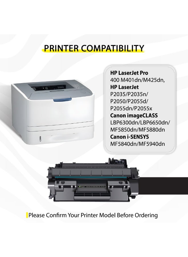 بروسبكت حبر ليزر أسود متوافق مع طابعات CF280A 80A CE505A 05A طابعات برو 400 M401dn M425dn P2035 P2035n P2050 P2055d P2055dn للاستخدام اليومي والطباعة المكتبية المنزلية - Image 5