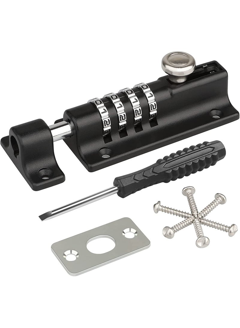 واي آند دي SYOSI Combination Bolt Lock, Weatherproof and Burglar Proof, 120mm Combi-Bolt 4 Digit Unique Locking Bolt, Thicken Solid Zinc Alloy Door Latch Lock for Home, Gate, Shed, Garage, Fence - Image 1