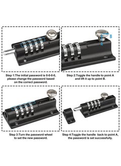 واي آند دي SYOSI Combination Bolt Lock, Weatherproof and Burglar Proof, 120mm Combi-Bolt 4 Digit Unique Locking Bolt, Thicken Solid Zinc Alloy Door Latch Lock for Home, Gate, Shed, Garage, Fence  - Image 5