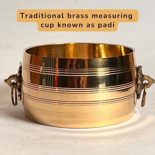 DecorBeats Pure Brass Changazhi Rice Measuring Pot | Traditional Padi Para Padiyam Vessel | Big Size 1 Unit | Ideal for Wedding Puja Ceremonies | Antimicrobial Brass Kitchen Tool - Image 2