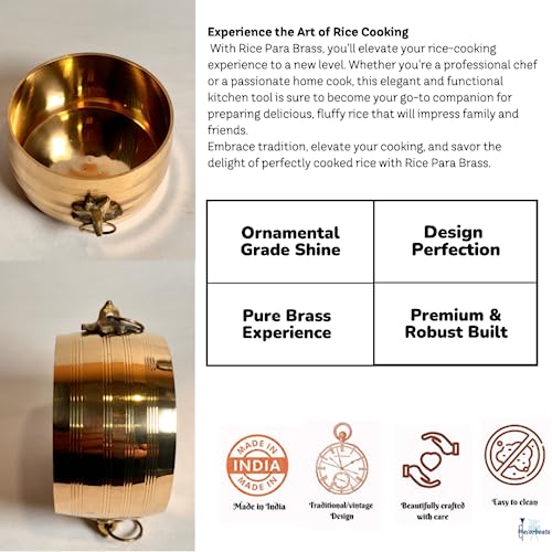 DecorBeats Pure Brass Changazhi Rice Measuring Pot | Traditional Padi Para Padiyam Vessel | Big Size 1 Unit | Ideal for Wedding Puja Ceremonies | Antimicrobial Brass Kitchen Tool - Image 5