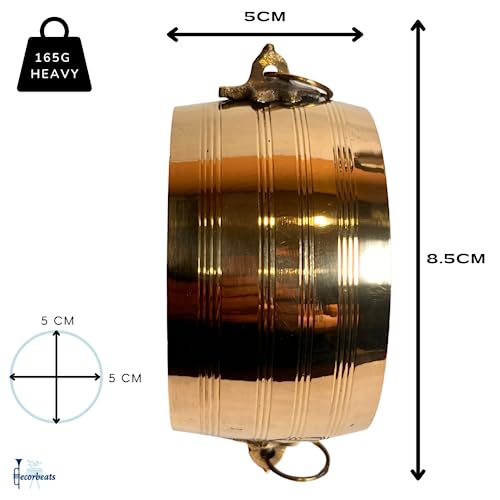 DecorBeats Pure Brass Changazhi Rice Measuring Pot | Traditional Padi Para Padiyam Vessel | Big Size 1 Unit | Ideal for Wedding Puja Ceremonies | Antimicrobial Brass Kitchen Tool - Image 3
