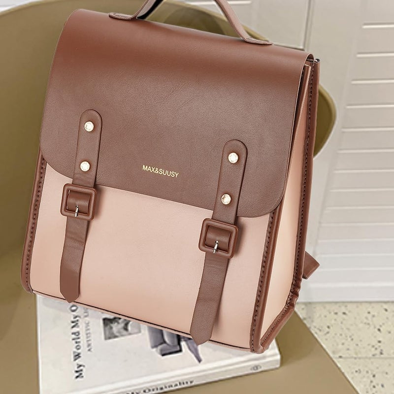 klarako DIY Leather Backpack Satchel Making Kit, PU Leather College School Bookbag Craft Sewing Kit Women Vintage Handmade klarakoger Bag Material Craft Tool Set Personalized Gift, 10.6x12.2 Inch, Brown - Image 4