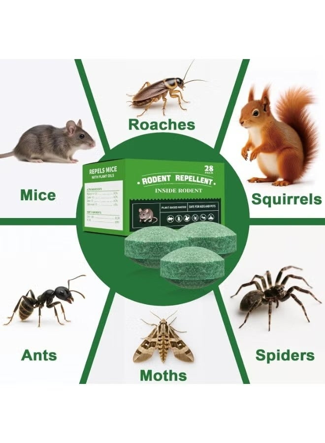 MOONSPRY 12 Pack Mouse Repellent Peppermint Oil for Yard Powerful, Rodent Repellent Indoor Outdoor - Image 2