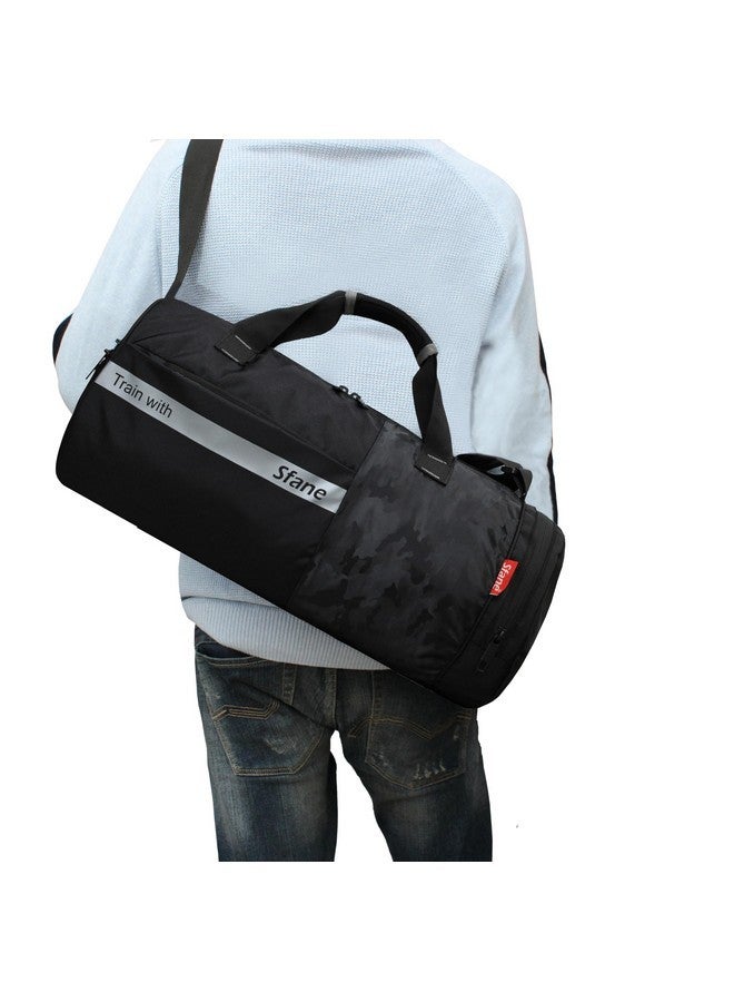 Sfane Gym Bags for Men with Separate Shoe Compartment Sports Gym Bags for Women Unisex Duffle Bags for Gym for Carry & Travel Adjustable Duffel Bags Sports Bag - Black - Image 2