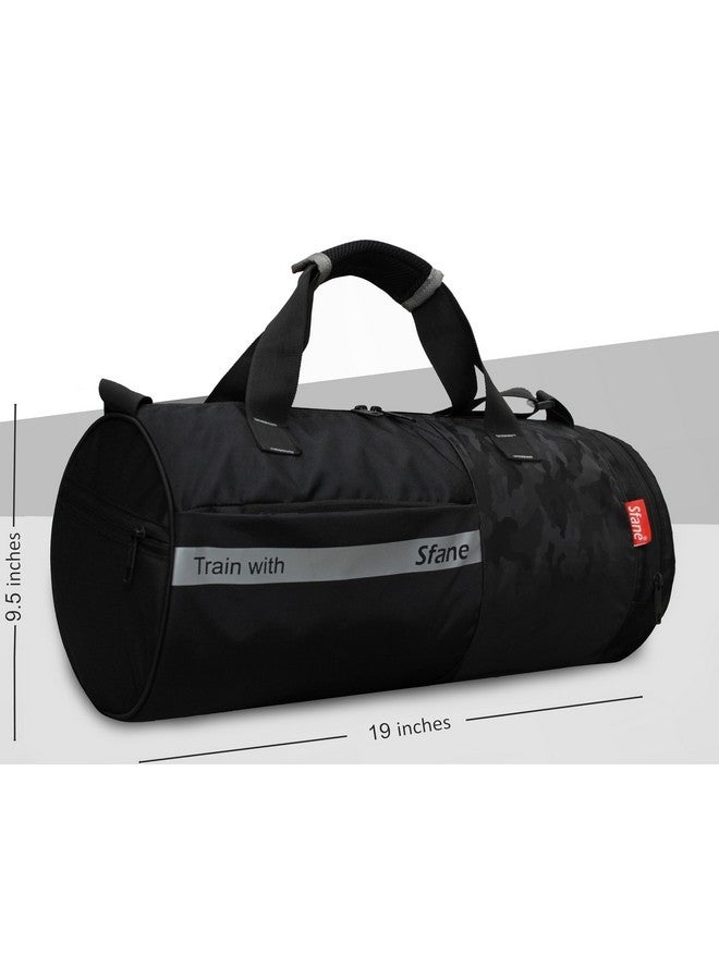 Sfane Gym Bags for Men with Separate Shoe Compartment Sports Gym Bags for Women Unisex Duffle Bags for Gym for Carry & Travel Adjustable Duffel Bags Sports Bag - Black - Image 4