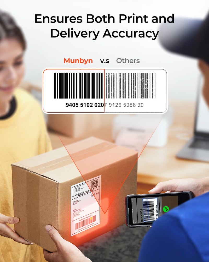 MUNBYN Bluetooth Thermal Label Printer RealWriter RW402B, 4x6 Shipping Label Printer for Small Business, Compatible with Android, iPhone and Windows, Mac, Chromebook, Ebay, USPS, FedEx, Shopify - Image 3