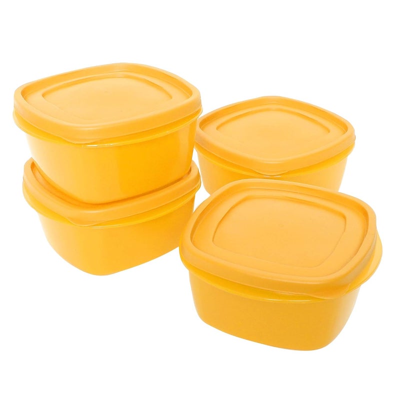 Cutting EDGE SnapTight Containers for Food Kitchen Freezer Storage nestable Stackable Airtight BPA Free Microwave Dishwasher Safe Set of 4 Yellow 15L - Image 1