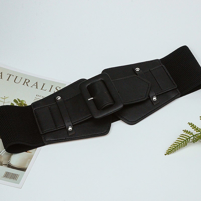 Ladies Elastic Waist Belt Buckle Dress Coat Accessory Leopard print - Image 4