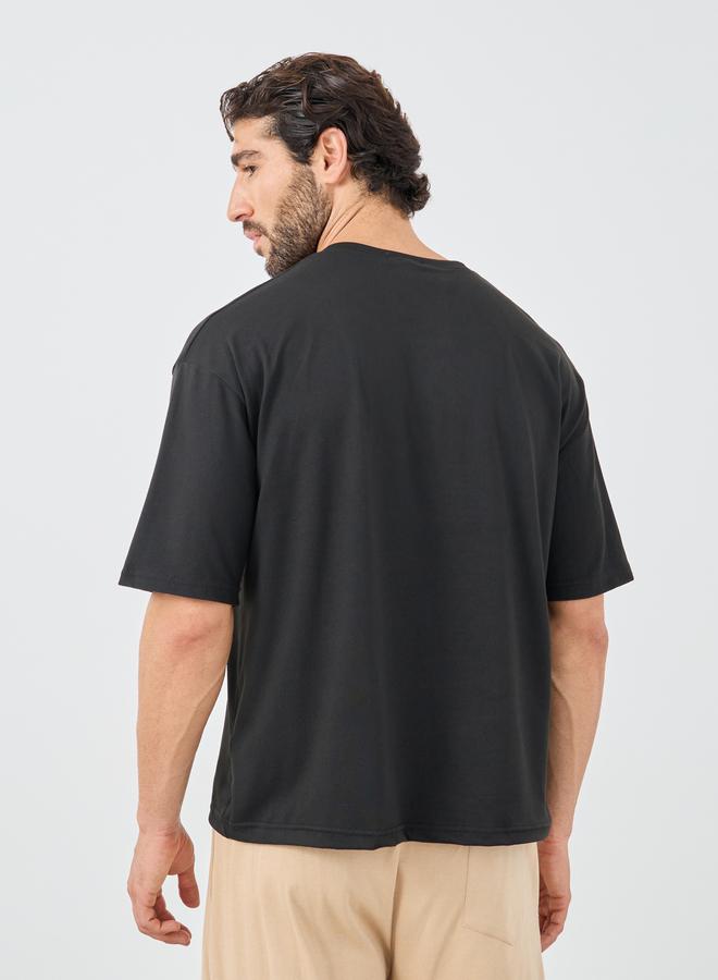 Styli Slogan Print Round Neck Oversized T-Shirt - Image 4