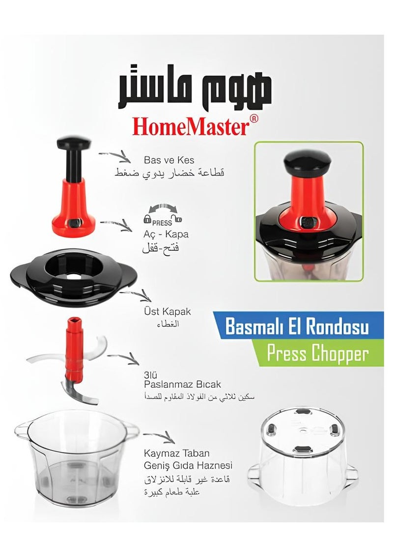 Home Master - Three Blades Manual Vegetable Chopper and Slicer HM-805 - Image 1