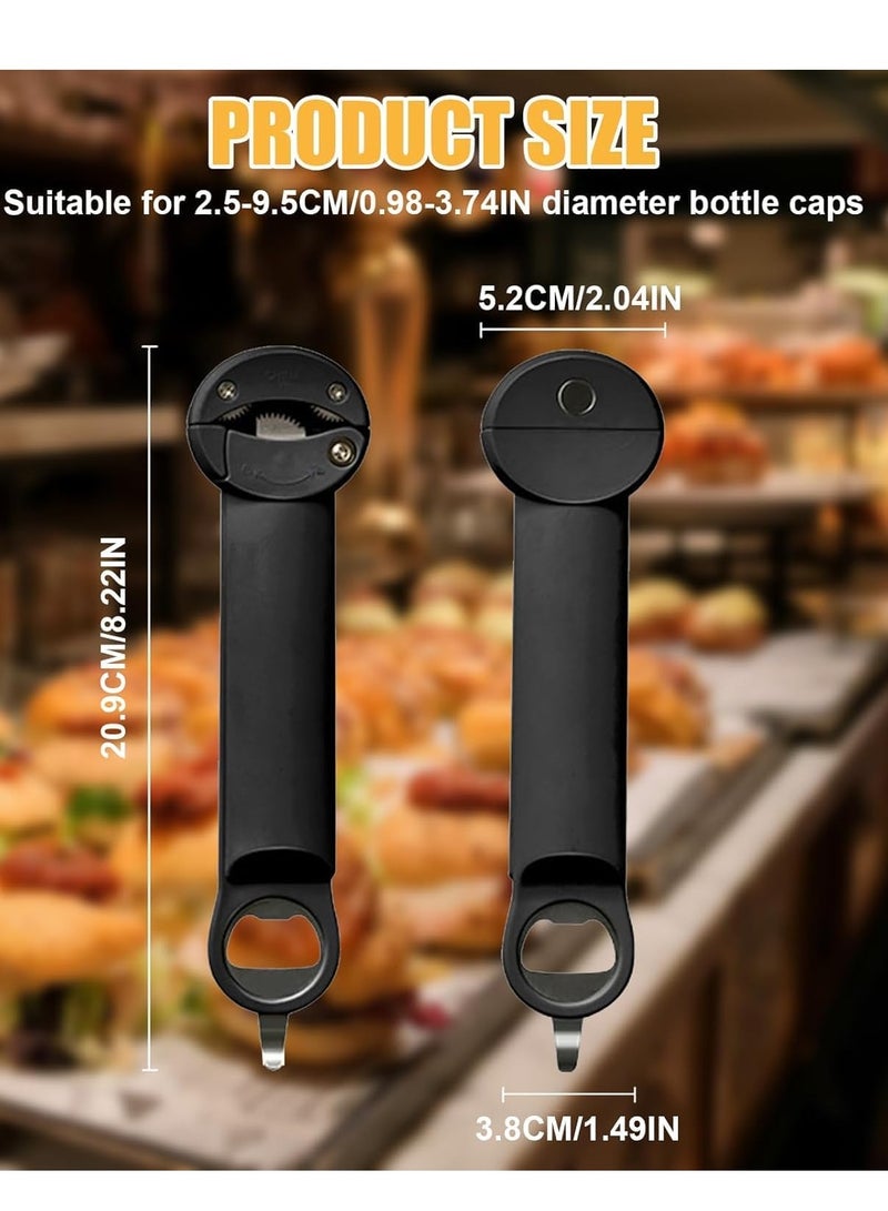 Bukela Multifunctional Retractable Bottle Opener, Portable Manual Can Opener, Stainless Steel Non-Slip Grip Tin Opener for Daily Life, Weak Hands, Children, Elderly, Black - Image 4