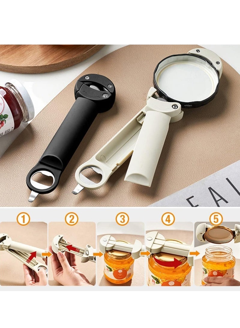 Bukela Multifunctional Retractable Bottle Opener, Portable Manual Can Opener, Stainless Steel Non-Slip Grip Tin Opener for Daily Life, Weak Hands, Children, Elderly, Black - Image 5
