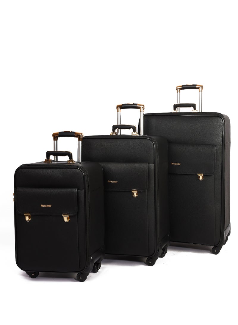 الازدهار 3 قطعة لكل مجموعة مجموعات الأمتعة Softside قابلة للتوسع حمل الأمتعة مجموعة حقائب السفر مع عجلات الدوار الأمتعة 20in + 24in + 24in - Image 1