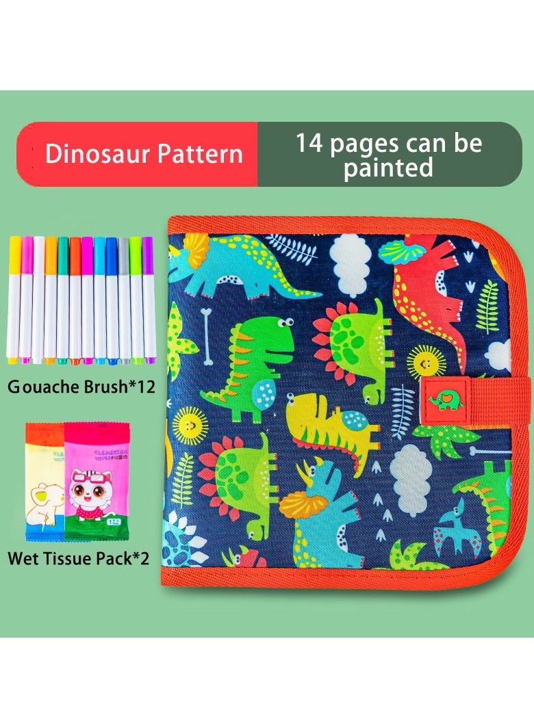 Portable&Erasable painting book, Dinosaur pattern, 22*21cm  - Image 2
