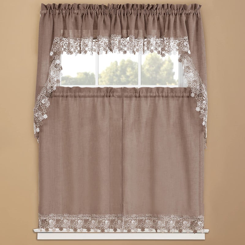 RENAISSANCE HOME FASHION Lillian Tier Pair, 56" X 36", Linen - Image 3