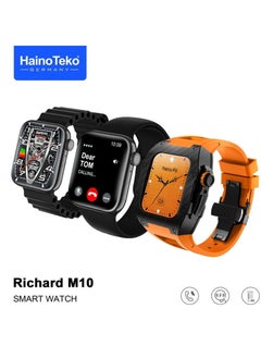 Haino Teko Richard M10 Smart Watch for Men and Boys – Wireless Charging, Inbuilt Protection Case, Heart Rate Monitor, Fitness & Sleep Tracker, Waterproof Design, 3 Stylish Strap Options, Smart Notifications, Compatible with Android & iOS Devices  - Image 1