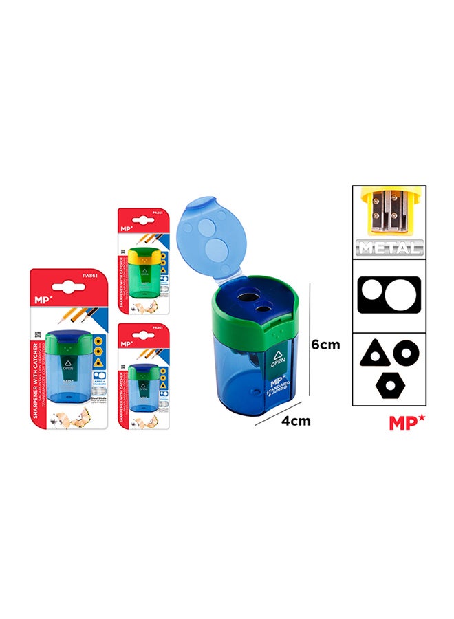 MP مبراة أقلام مع حامل نشارة