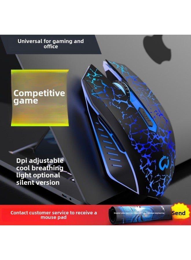 Mute Game Mouse كمبيوتر مكتبي ميكانيكي سلكي، كمبيوتر محمول مخصص للرياضات الإلكترونية، حصان رعي الدجاج، مقهى الإنترنت، الأشخاص الصامتون - اللون: 【سعر نهاية العام لإصدار الرياضات الإلكترونية】 برتقالي - Image 2