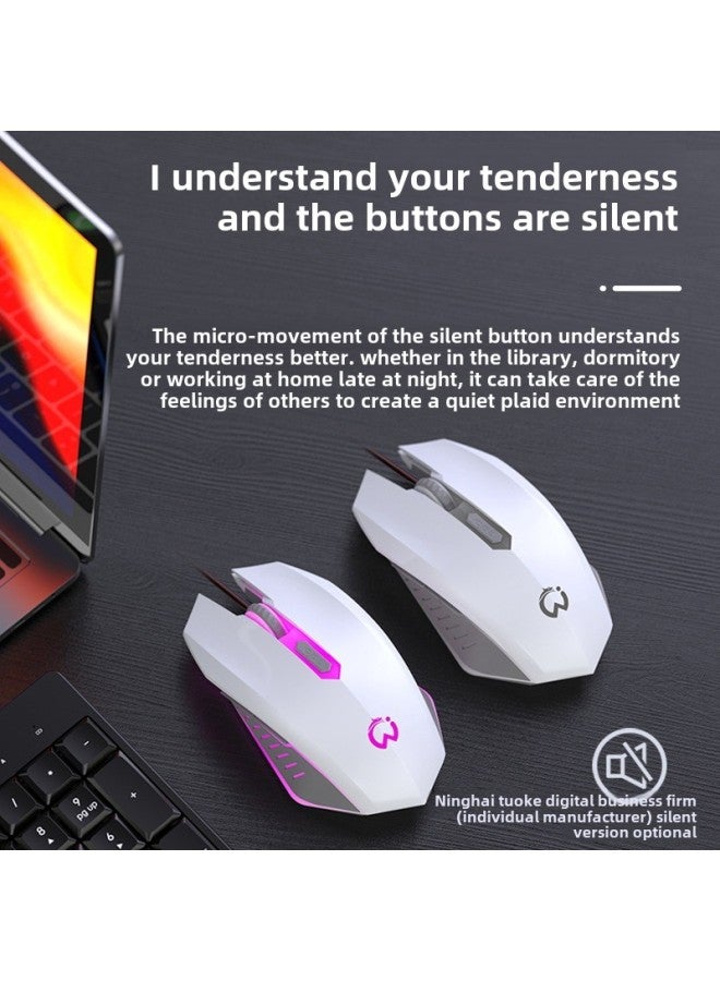 Mute Game Mouse كمبيوتر مكتبي ميكانيكي سلكي، كمبيوتر محمول مخصص للرياضات الإلكترونية، حصان رعي الدجاج، مقهى الإنترنت، الأشخاص الصامتون - اللون: 【سعر نهاية العام لإصدار الرياضات الإلكترونية】 برتقالي - Image 4