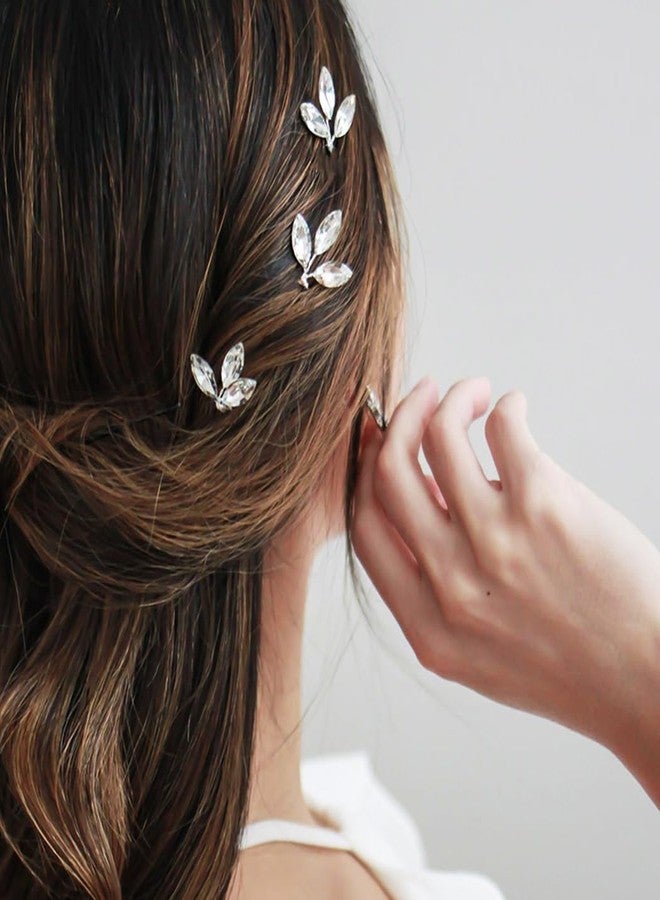 EARENT دبابيس شعر زفاف EARENT مزينة بالأحجار اللامعة فضية لعرائس النساء - Image 1