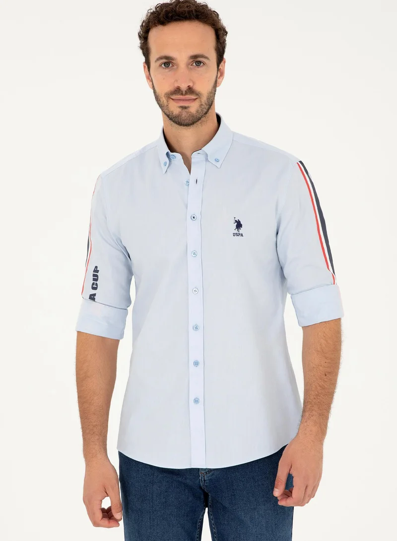 U.S. Polo Assn. Men's Sleeve Stripe Detail Regular Fit Cotton Shirt