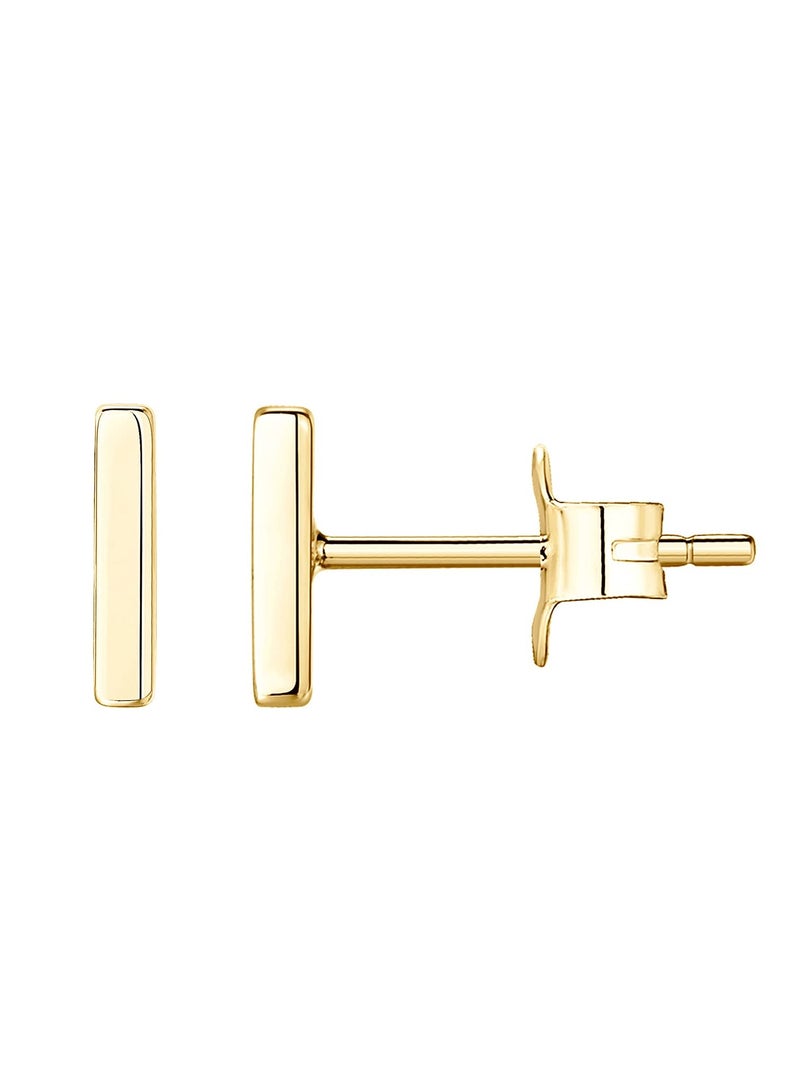 Elegant 14K Gold Tone Bar Stud Earrings for Women, Perfect Gift for Girls and Fashion Lovers - Image 1