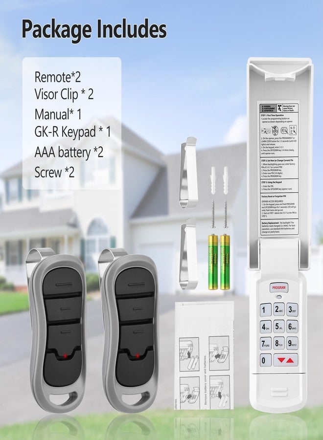 Aooashet for Genie Garage Door Opener Keypad and Remote,Compatible with All Genie/Overhead Garage Door Openers, for Model GK-R 37332R OKP-BX GK-BX GWKP, GWK-IC, ACSDG, ACSDA1, ACSD1G, B8QACSDA, B8QACSDA1 - Image 4