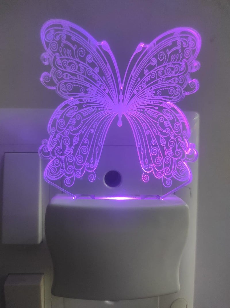 UNJIYA 3D Latest Butterfly Design Night Lamp for Home/Gift� (Size� 3 Inch) Multi Color - Image 5