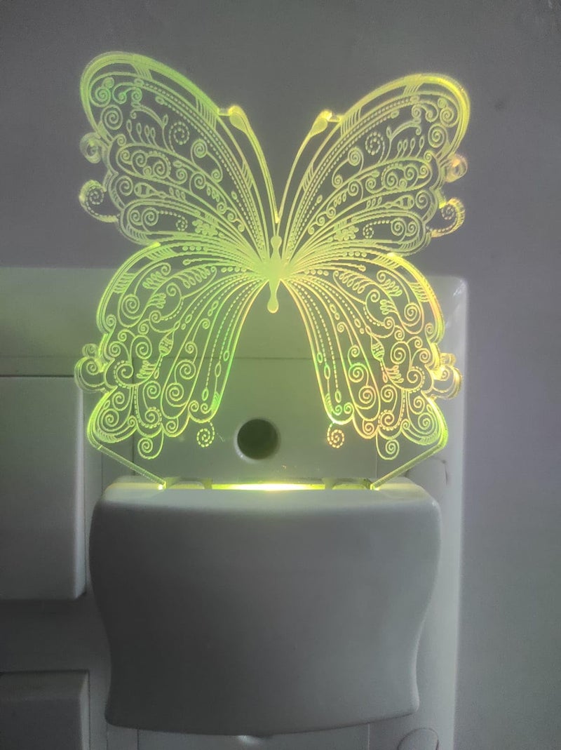 UNJIYA 3D Latest Butterfly Design Night Lamp for Home/Gift� (Size� 3 Inch) Multi Color - Image 3