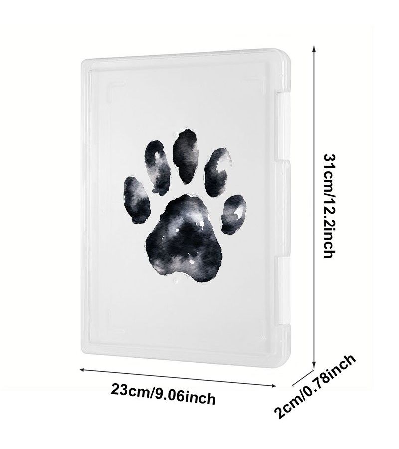 1pc Pink Dog Paw Print Transparent Plastic A4 Pp Binder With Double Layer Document Storage Portable Office Pet Themed Organization For Contracts Receipts Certificates Durable - Image 5