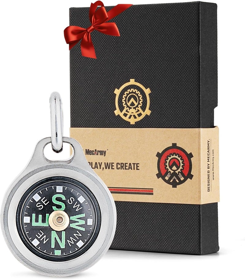 MecArmy CMP Titanium/Brass EDC Compass - Teardrop Design with Glow in the Dark Feature - Image 1