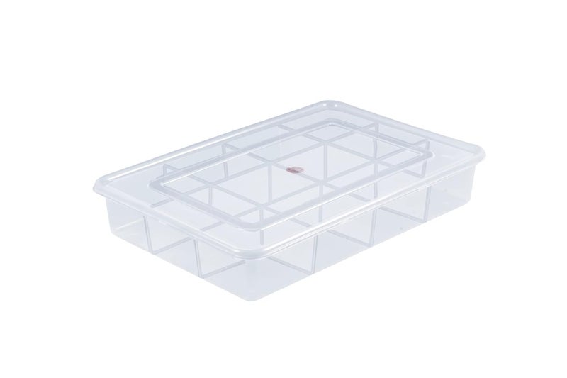 SHOPATHON INDIA 12 Grids High Thickness Plastic Multipurpose Rectangular Storage Box with Tight Lid Jumbo - Image 1