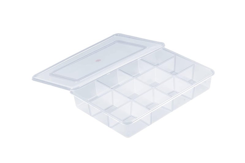SHOPATHON INDIA 12 Grids High Thickness Plastic Multipurpose Rectangular Storage Box with Tight Lid Jumbo - Image 4