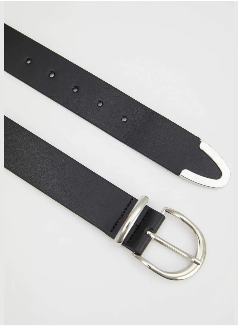 DeFacto Faux Leather Belt with Metal Buckle