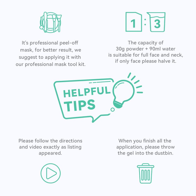 Fasplendor Tea Tree Peel-Off Jelly Face Mask Powder, Professional Spa-Quality Alginate Facial Mask for Deep Cleansing, Blackhead & Acne Removal, 8 Sachet, Made in France - Image 5