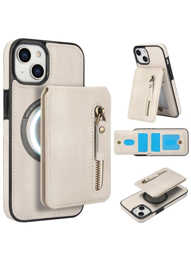 Zaboon Case For iPhone 13 mini Zipper Wallet Split MagSafe Leather Back Phone Case - Image 1