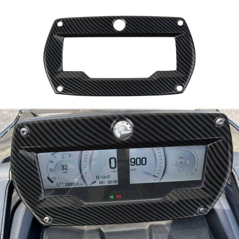 Fewshaw Carbon Fiber Style Center Console Meter Screen Frame Cover Trim Accessories for 20212023 CanAm Spyder F3 S - Image 2