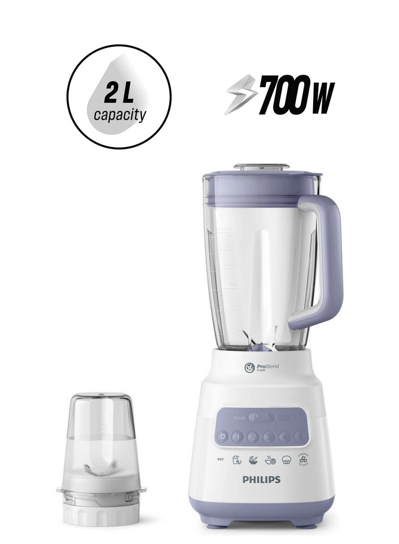 Philips Series 5000 Blender Core 2 L 700 W HR2221/01 White/Lavender - Image 1