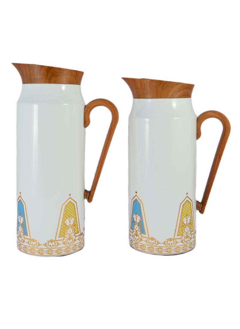 Home Maker 2-Piece Thermal Flask Set – 0.75L & 1L – Stainless Steel Exterior with Inner Glass Insulation  - Image 3