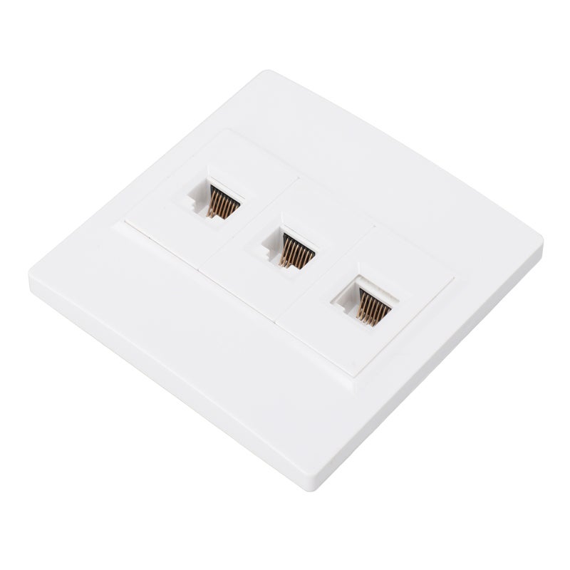 لوحة حائط إيثرنت Cat 6 بثلاثة منافذ بحجم قياسي من أنثى إلى أنثى - لوحة حائط كيستون سهلة الاستخدام لتوصيل الشبكة المنزلية - Image 2