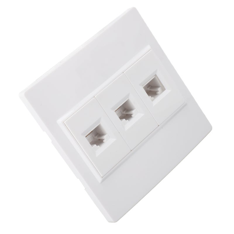 لوحة حائط إيثرنت Cat 6 بثلاثة منافذ بحجم قياسي من أنثى إلى أنثى - لوحة حائط كيستون سهلة الاستخدام لتوصيل الشبكة المنزلية - Image 5