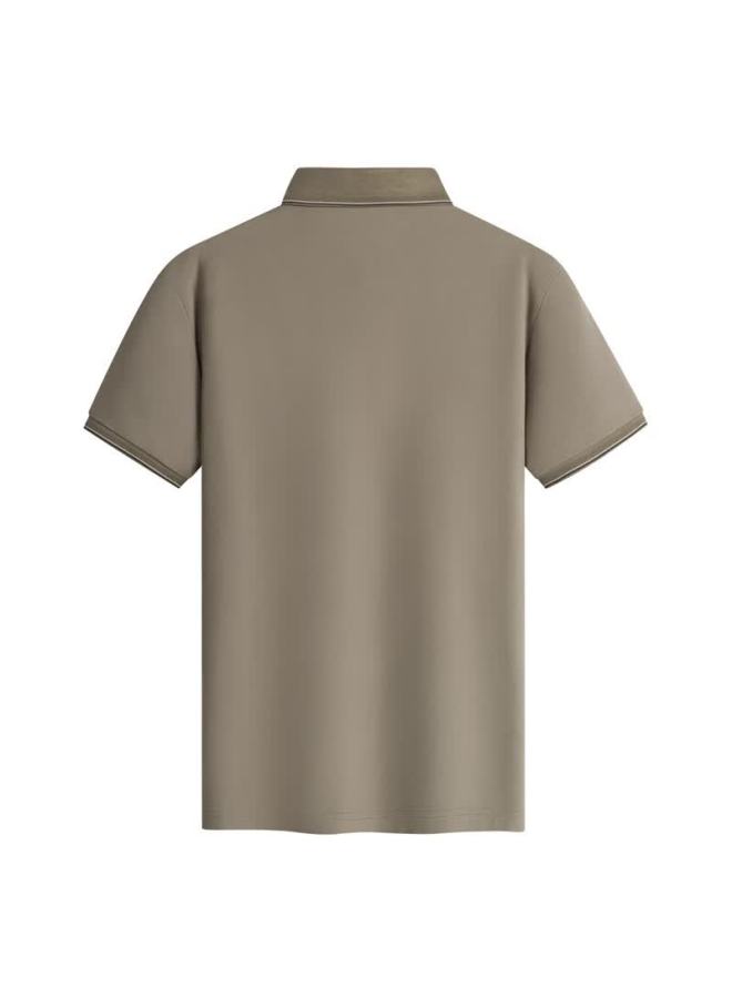 Dancing Wolves Summer Cool Non-shrinking Collar Men's Short-sleeve Polo 701 Khaki 2xl - Image 2