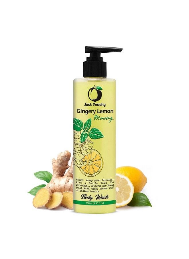 Just Peachy - Gingery Lemon Morning Body Wash ; Bath & Shower Cream Wash ; Free From Sls Phosphates & Paraben ; Enriched With Lemon Ginger & Vitamin E ; 100% Vegan 250Ml - Image 1