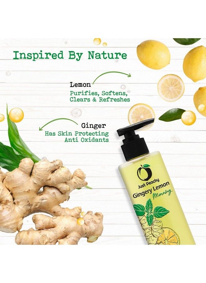 Just Peachy - Gingery Lemon Morning Body Wash ; Bath & Shower Cream Wash ; Free From Sls Phosphates & Paraben ; Enriched With Lemon Ginger & Vitamin E ; 100% Vegan 250Ml - Image 1