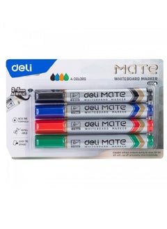 Deli 4-Piece Dry Erase White Board Marker Chisel Tip Multicolour 