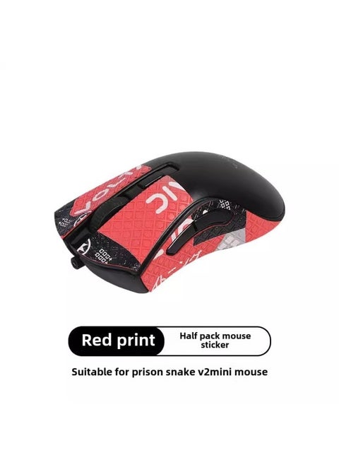 Suitable For Razer Purgatory Viper Viper V2mini Mouse Sticker Anti-slip Sticker Printed Sticker V2mini Sweat Absorbing Palm Sticker-Color: A Red Printed Mouse Sticker