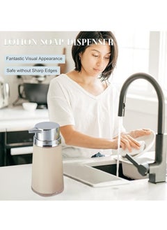 Happy Home Acrylic Soap Dispenser Pump for Bathroom 320ml - (Beige)  - Image 4