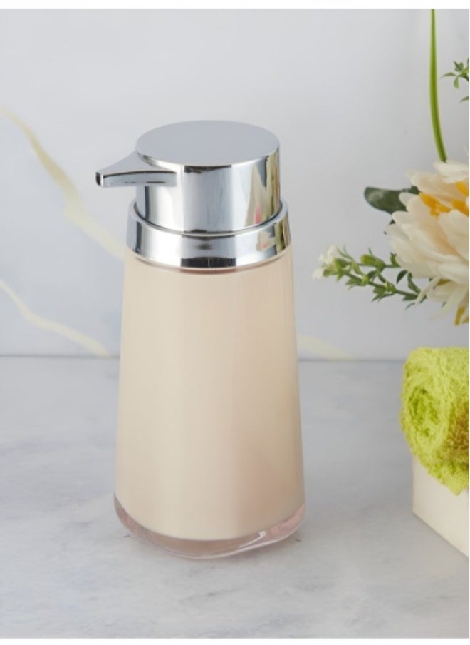 Happy Home - Acrylic Soap Dispenser Pump for Bathroom 320ml - (Beige) - Image 1