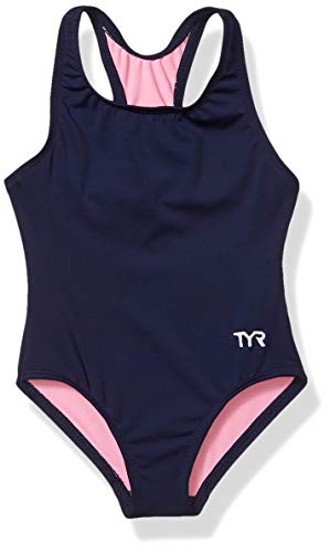 TYR Girls' Standard Durafast Lite Ella Maxfit Swimsuit, Navy, Medium - Image 4